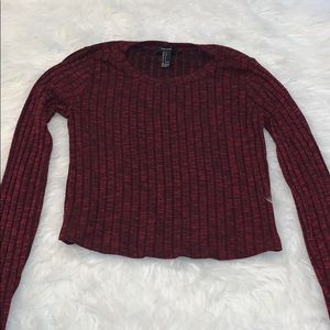 Cropped Small Burgundy Long-sleeve!!